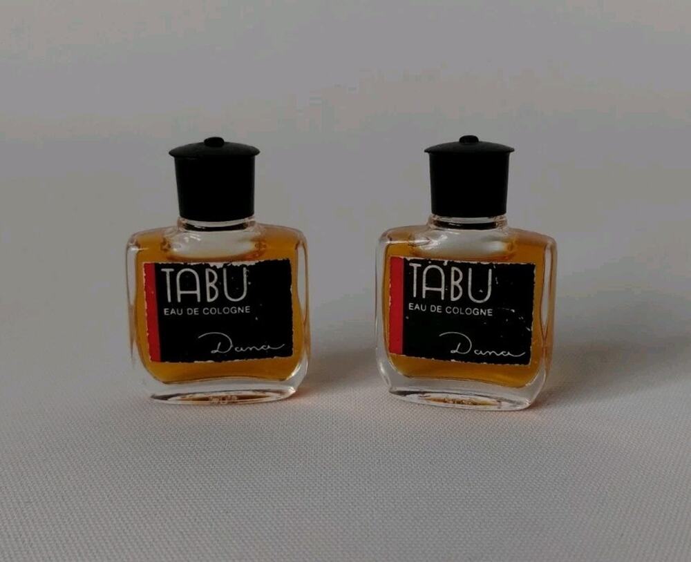 2 Dana Tabu 1/8 oz 3ml Perfume Mini Splash Vintage - Sample Size